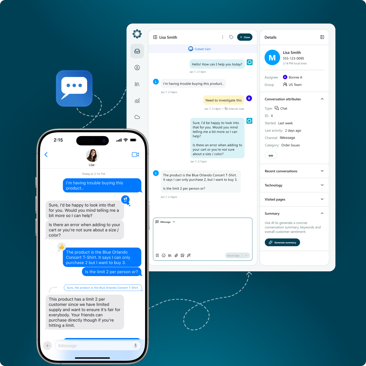 iMessages in Your Support Inbox